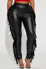 Fringe Faux Leather Leggings