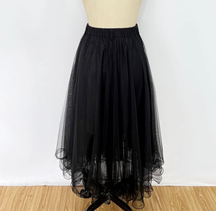 Tulle Overlay Skirt